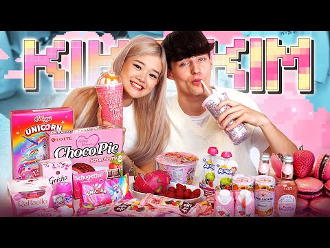 (ENG SUB) MUKBANG / только РОЗОВАЯ ЕДА, РОЗОВЫЙ ШОКОЛАДНЫЙ ПИРОГ и ЛИМОНАД