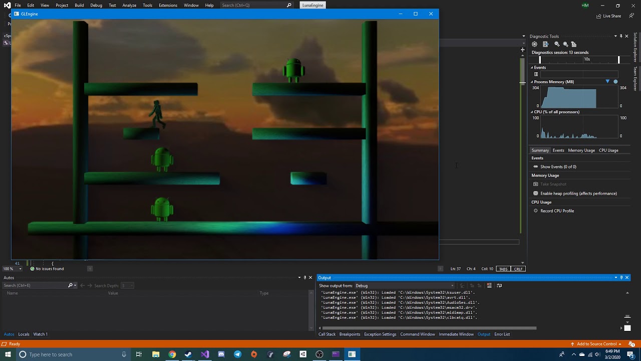 Platformer in C++/OpenGL Engine - YouTube