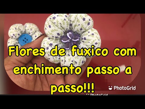 Flor de fuxico com enchimento Passo a Passo