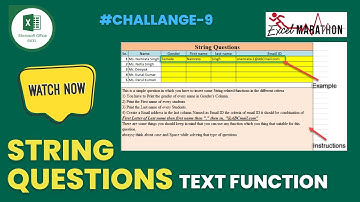 Part-2-Task-13 || How to use String Function in Microsoft Excel |#excelmarathon