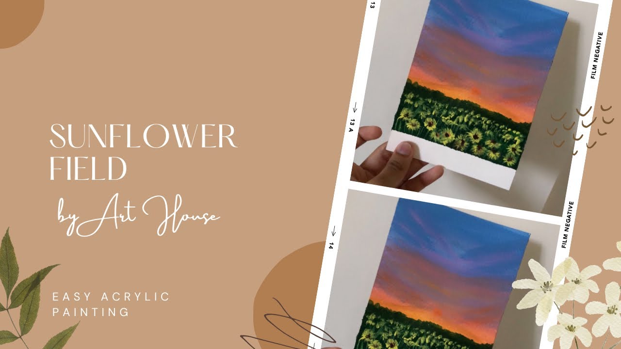 How to paint sunflower field Sunflower Field Easy acrylic