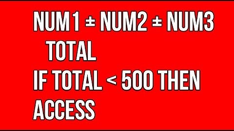 Como declarar variables y estructura if   en ACCESS