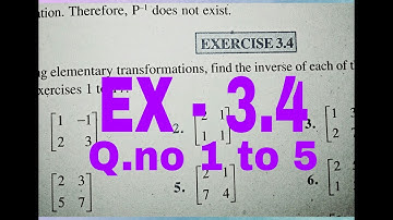 12 th (NCERT) Mathematics-Matrices (MATRIX) | EXERCISE-3.4 (Solution)|Pathshala (Hindi) | part1