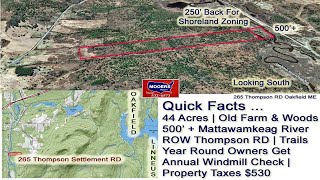 Maine River Land Real Estate Video | 44 Waterfront Acres For Sale MOOERS REALTY 9133