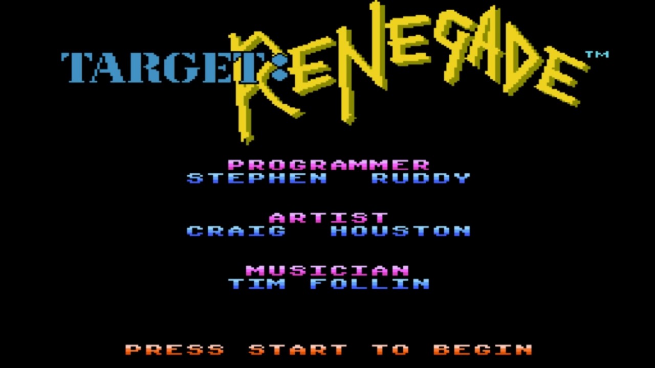 Target Renegade nes name entry cover by HOBBY TIMES