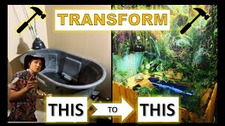 How I Made an Indoor Turtle Pond - Jungle Themed Stock Tank!