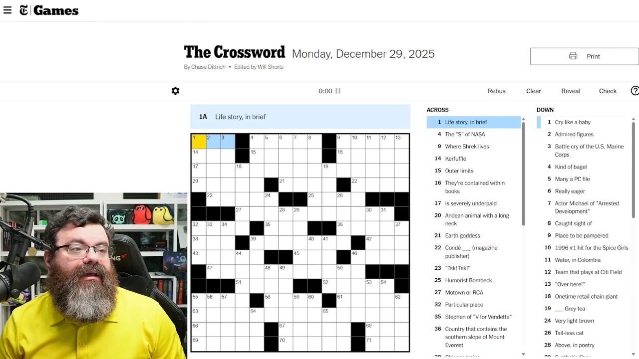 Learning Crossword Week 84 | NYT Crossword Monday Dec 29th, 2025