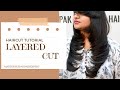 Haircut tutorial  advance long layered haircut  forward graduation  feather cut  long layer cut