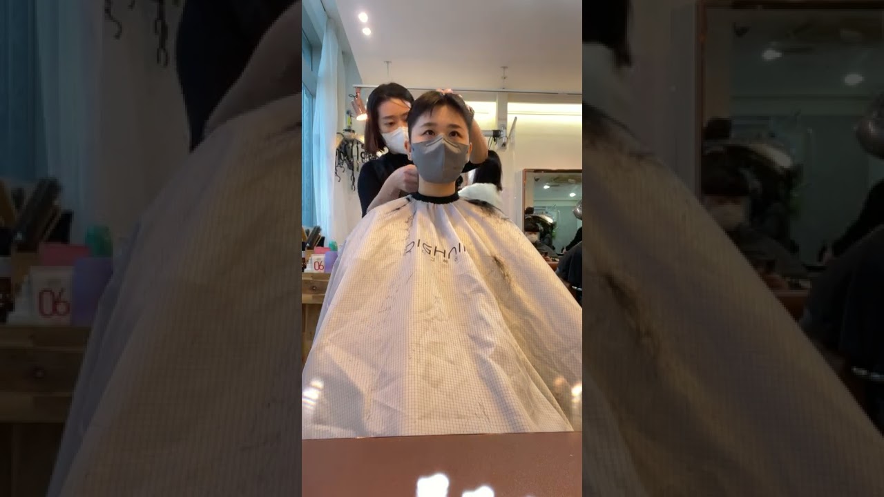 여자 삭발 반삭 과정 안녕 빡빡이
