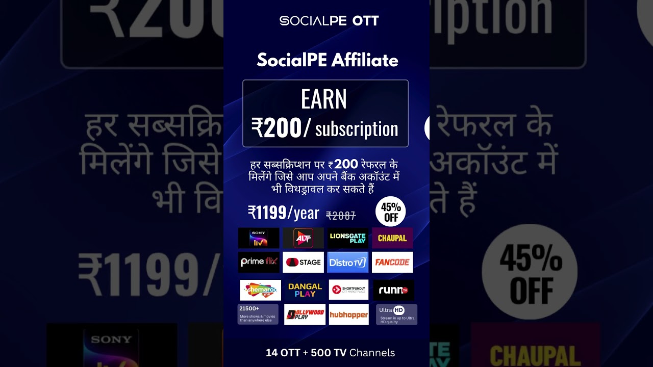 SocialPE Affiliate Plan | Earn ₹200 from Every Subscription