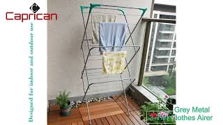 3 Tier Concertina Clothes Airer Drying Space Metal, Silver 15m Indoor Outdoor Laundry Horse Rack