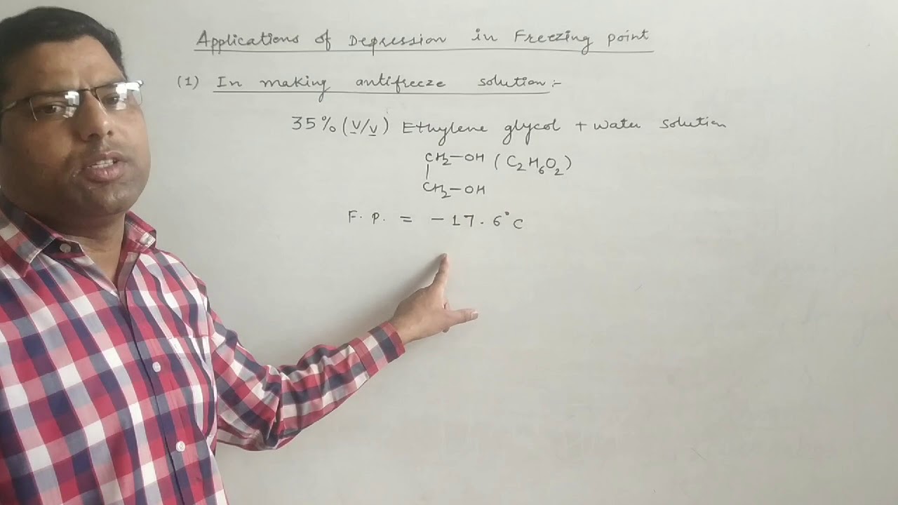 Applications of Depression in Freezing Point ( Solutions 26) YouTube