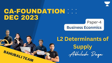 L2 || Determinants of Supply || CA Foundation Dec