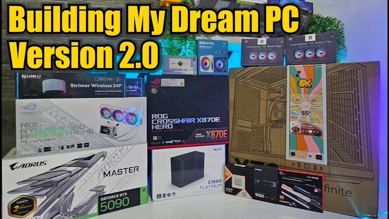Building My Dream PC V.2: ROG Crosshair X870e: RTX5090 AORUS MASTER ICE:  Ryzen 9 9950X3D: Hyte Y70
