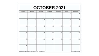 Printable October 2021 Calendar Templates with Holidays - VL Calendar