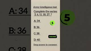 amry intelligence question no 3 #youtubeshort #education #verbalintelligencetest