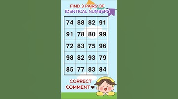 Find 3 pairs of identical numbers /Dementia Prevention Quizzes/Dementia Tests.225
