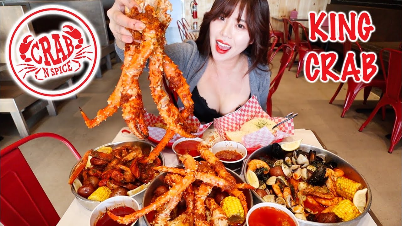 SEAFOOD BOIL MUKBANG 먹방 KING CRAB, LOBSTER, SNOW CRAB, CRAWFISH, SHRIMP