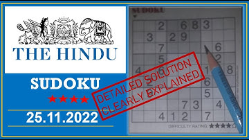 How to Solve 4 Star Hindu  Sudoku Nov 25,  2022 -  Step By Step Solution