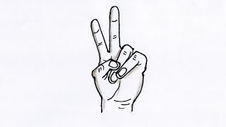 draw peace sign hand