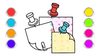 Coloring A Push Pin For Kids | Learn Colors For Toddlers | Sunshine Coloring Art