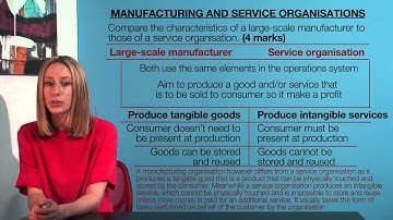 VCE Business Management - Manufacturing and Service Organisations