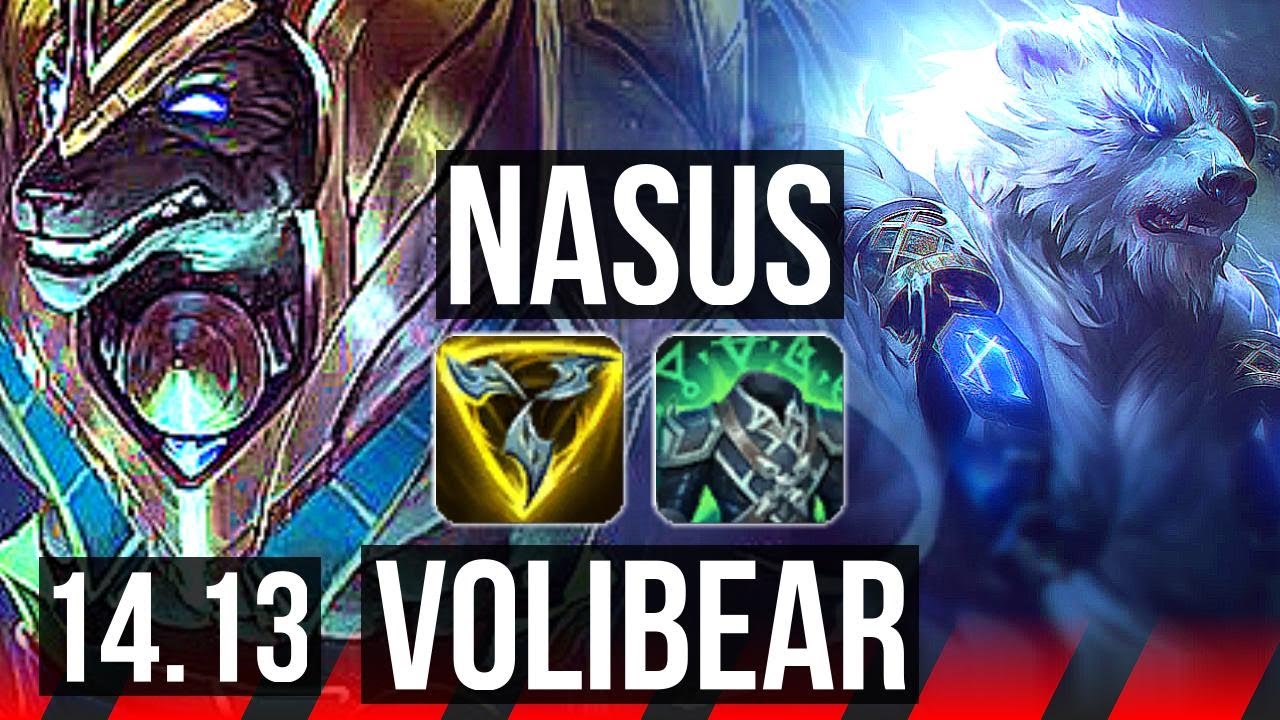 NASUS vs VOLIBEAR (TOP) | 6/0/2, 6 solo kills, 1200+ games, Dominating | EUW Diamond | 14.13