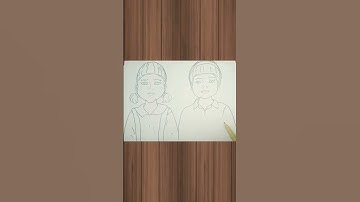 Draw Squid Game Doll Girl Vs Boy ☠️🔥  #drawing #art #sketch #animeart #squidgame