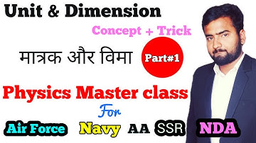 Physics Part - 1 Unit and Dimension | Free online classes for Navy AA SSR Airforce X and NDA