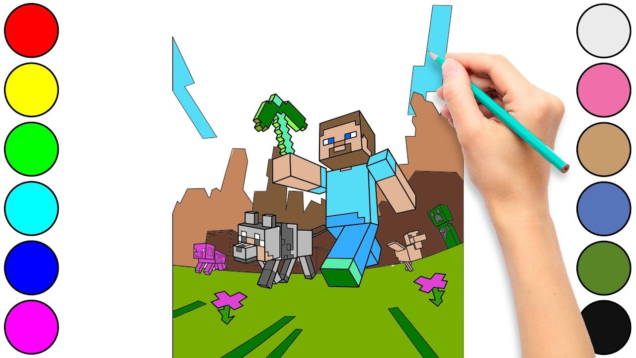 Minecraft Coloring Pages - YouTube