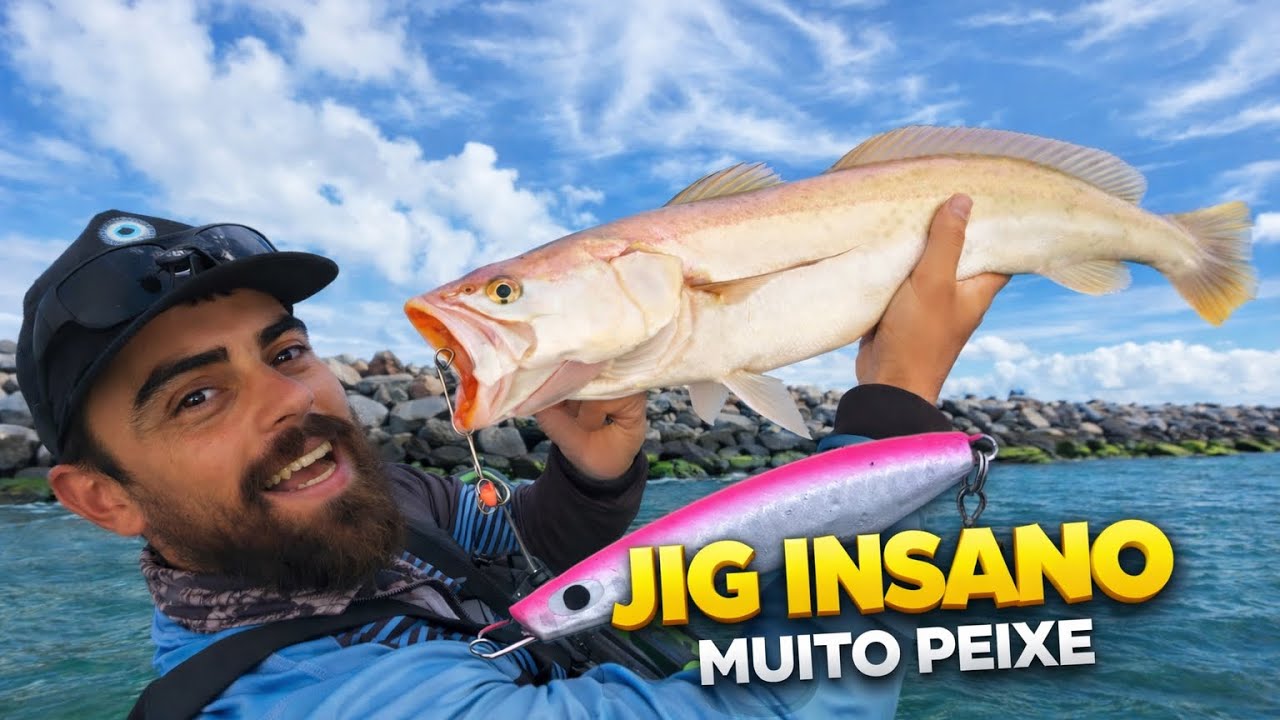 🔥 JIG INSANO! Muitos PEIXES na PESCARIA nas pedras do MAR