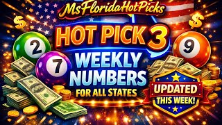 🔥 HOT Pick 3 Weekly Numbers — ALL US STATES, ON, WC, & PR