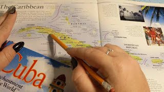 ASMR ~ Cuba History & Geography ~ Soft Spoken Map Tracing Page Turning screenshot 3