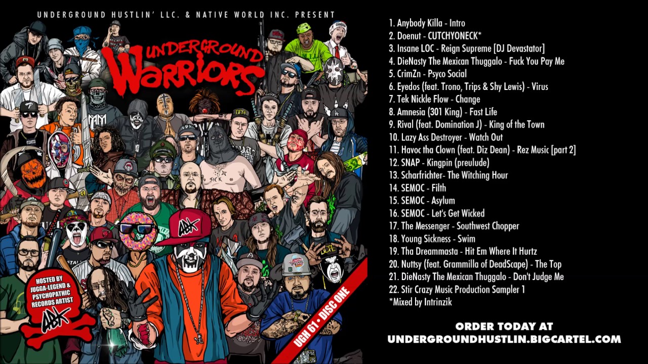 UNDERGROUND HUSTLIN 61 HOSTED BY ANYBODY KILLA DISC ONE  (ABK PSYCHOPATHIC RECORDS)