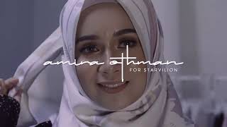 Hijab Tutorial Printed Matte Satin Shawl By Amira Othman