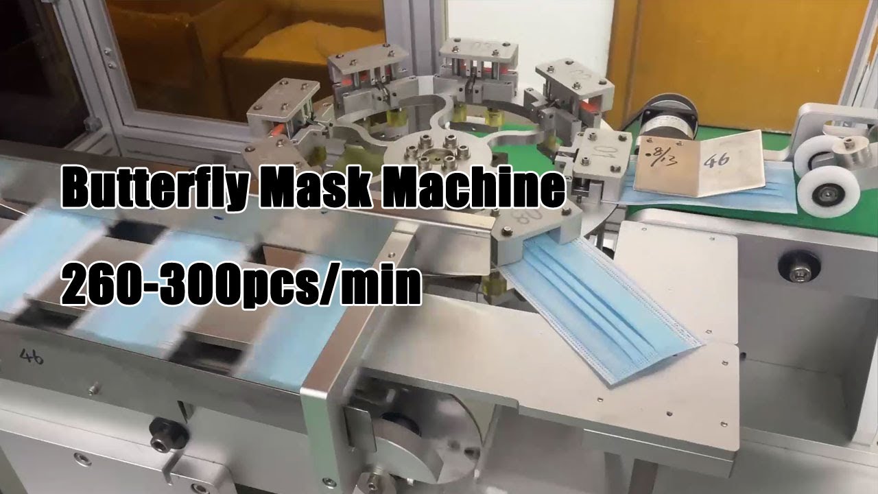 Automatic Surgical Butterfly Mask Machine High Speed 3ply Three Layers Butterfly Mask Machine