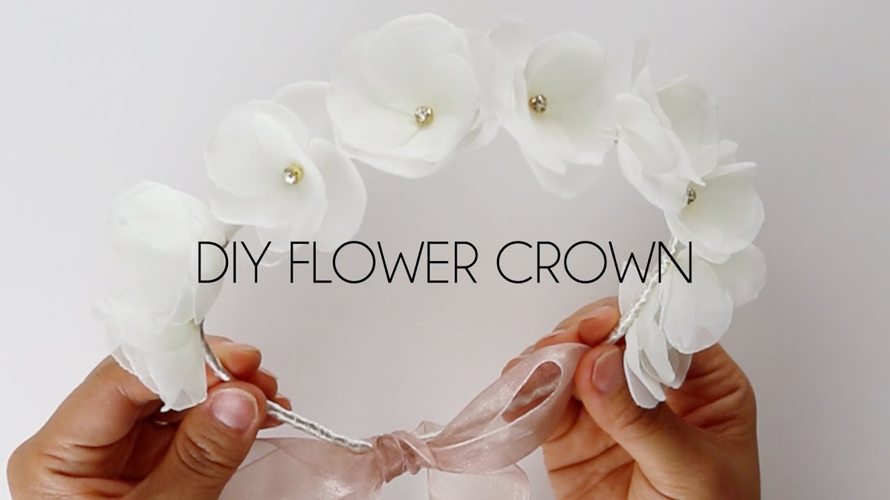 DIY How to make Fabric Flower Crown, Wedding Flower Girl YouTube