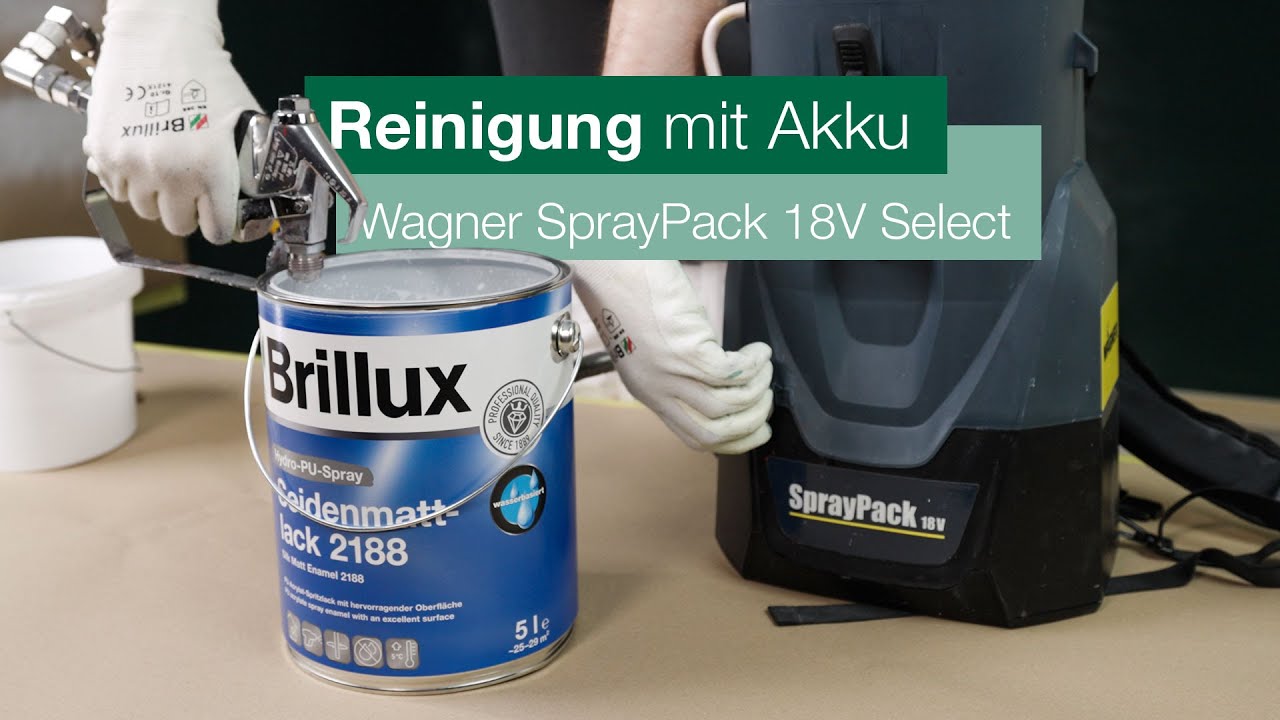 Wagner Spraypack 18V Airlessgerät: So reinigst du es richtig! | Lets Spray mit Brillux (3/4)