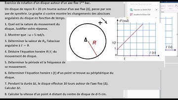 Exercice de rotation d’un disque autour d’un axe fixe 1ère bac