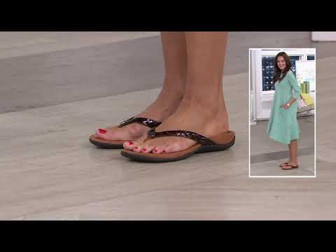 Vionic Thong Sandals w/ Button - Mona on QVC