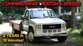 Cummins/Eaton 5Speed Swapping a GMC in 12 Minutes (AWESOME Result!)