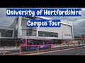 University of hertfordshire college lane campus tour  student accommodation buildings library