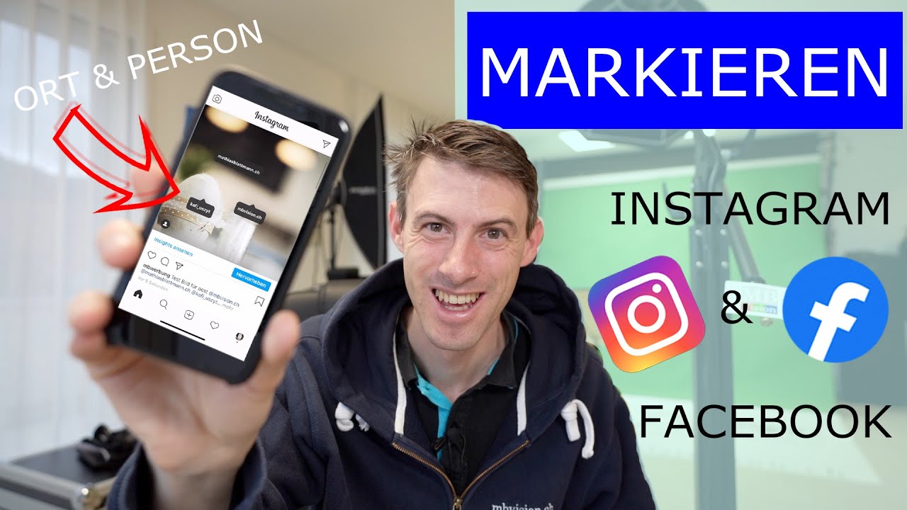 wie kann ich jemand markieren auf instagram oder facebook youtube
