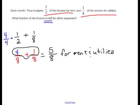 What fraction is left over word problem - YouTube