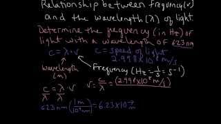 Converting wavelength (in nm) of light to frequency