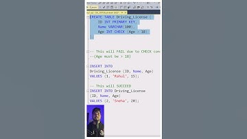 SQL hindi CHECK Constraint in SQL for Data Analyst Data science Data engineer #sql #sqltutorial #bi