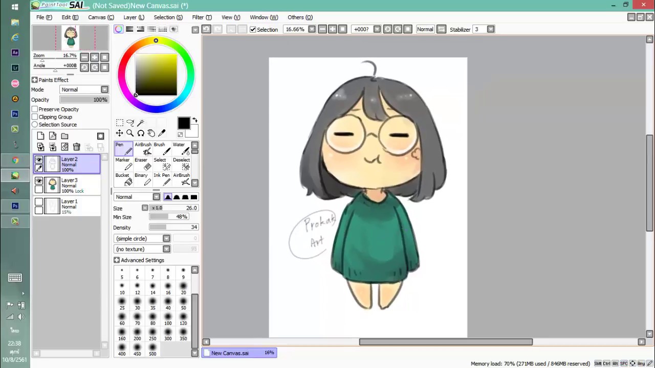 สอนวาดรูป+ลงสีจิบิ paint tool sai YouTube