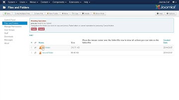 User Extranet for Joomla! 3 / Folders: Copy/Move files and folders