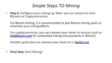 Simple Steps To Mining