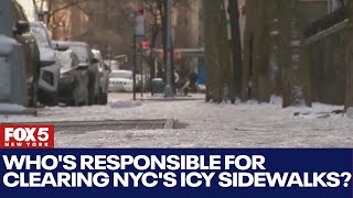 Who's responsible for clearing NYC's icy sidewalks?